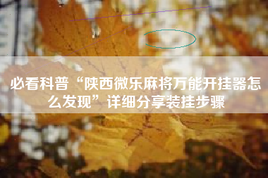 必看科普“陕西微乐麻将万能开挂器怎么发现”详细分享装挂步骤