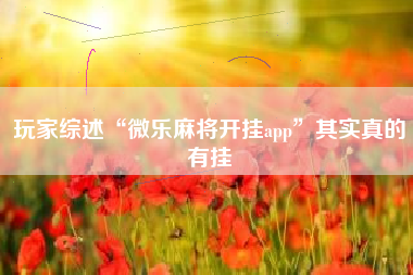 玩家综述“微乐麻将开挂app”其实真的有挂