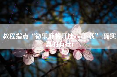 教程指点“微乐麻将开挂app下载”(确实真的有挂)