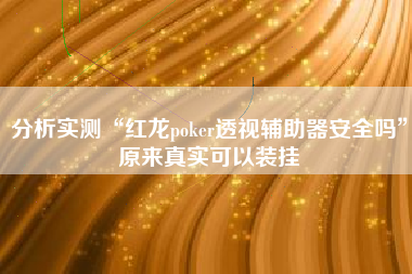 分析实测“红龙poker透视辅助器安全吗”原来真实可以装挂