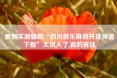 查到实测辅助“四川微乐麻将开挂神器下载”太坑人了,真的有挂