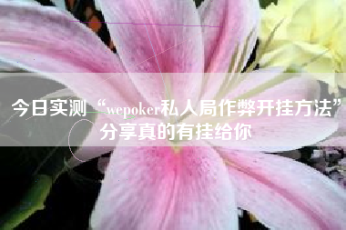 今日实测“wepoker私人局作弊开挂方法”分享真的有挂给你