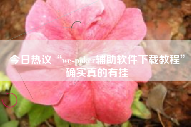 今日热议“we-poker辅助软件下载教程”确实真的有挂