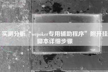 实测分析“wepoker专用辅助程序”附开挂脚本详细步骤