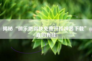 揭秘“微乐跑得快免费开挂神器下载”(真的有挂)