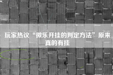 玩家热议“微乐开挂的判定方法”原来真的有挂
