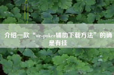 介绍一款“we-poker辅助下载方法”的确是有挂