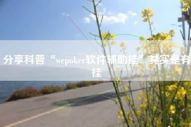 分享科普“wepoker软件辅助挂”其实是有挂