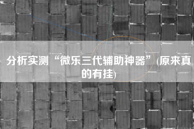 分析实测“微乐三代辅助神器”(原来真的有挂)