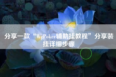 分享一款“WePoker辅助挂教程”分享装挂详细步骤