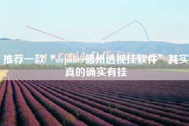 推荐一款“wepoker德州透视挂软件”其实真的确实有挂 推荐一款“wepoker德州透视挂软件”其实真的确实有挂