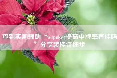 查到实测辅助“wepoker提高中牌率有挂吗”分享装挂详细步 查到实测辅助“wepoker提高中牌率有挂吗”分享装挂详细步