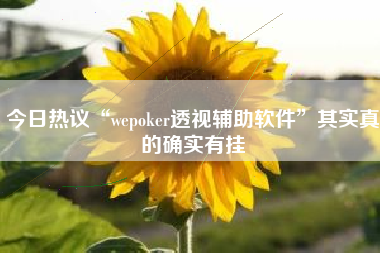今日热议“wepoker透视辅助软件”其实真的确实有挂 今日热议“wepoker透视辅助软件”其实真的确实有挂