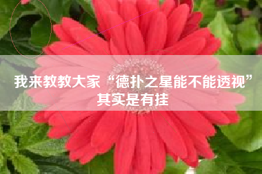 我来教教大家“德扑之星能不能透视”其实是有挂 我来教教大家“德扑之星能不能透视”其实是有挂