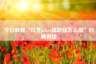 今日教程“红龙poker辅助挂怎么用”的确有挂