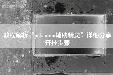 教程解析“pokemmo辅助精灵”详细分享开挂步骤