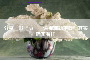 分享一款“AApoker透视辅助下载”其实确实有挂 分享一款“AApoker透视辅助下载”其实确实有挂