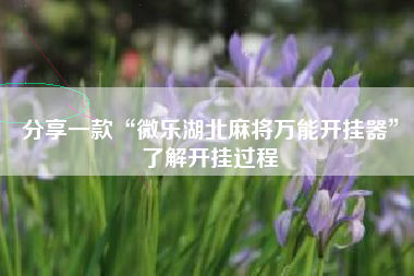 分享一款“微乐湖北麻将万能开挂器”了解开挂过程 分享一款“微乐湖北麻将万能开挂器”了解开挂过程