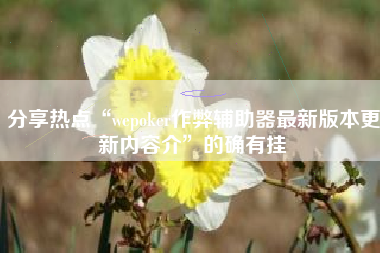 分享热点“wepoker作弊辅助器最新版本更新内容介”的确有挂 分享热点“wepoker作弊辅助器最新版本更新内容介”的确有挂