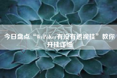 今日盘点“WePoKer有没有透视挂”教你开挂详细
