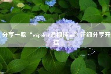 分享一款“wepoker透视挂ios”详细分享开挂