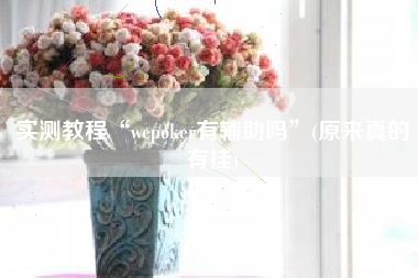 实测教程“wepoker有辅助吗”(原来真的有挂)