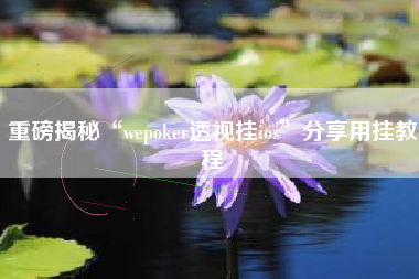 重磅揭秘“wepoker透视挂ios”分享用挂教程